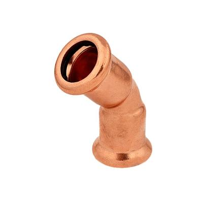 China Plumbing Water OEM Copper Tube Connector M Profile 45 Degree Elbow Copper Fittings for Plumbing and Heating for sale