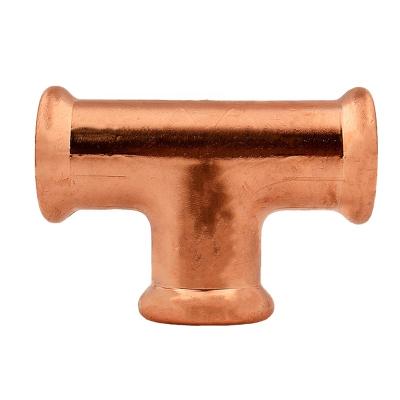 China Plumbing Water Cheap Price DVGW Metal 3 Way Tee Connection Copper Press Fittings for Plumbing and HVAC for sale