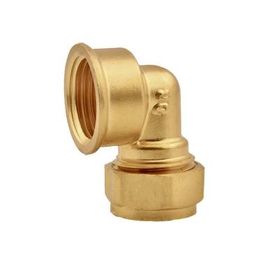 China Chilled water systems Cheap Price NPT 90 Degree Female Elbow High Pressure Brass Compression Fittings for sale