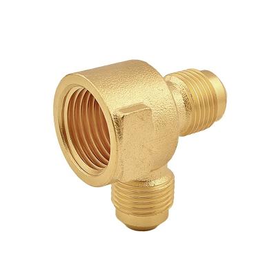 China OEM Standard Union 3 Way Flare Equal Tee Female Thread A/C Brass Flare Tube Fittings for Water Supply Equal/Reducing for sale