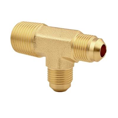 China Wholesaler CPUC NSF Male Thread Tee Brass Invert Flare Fittings for Heating and Refrigeration Equal/Reducing for sale