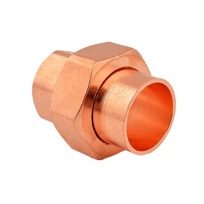 China Chilled water systems Free Sample Copper Plate Brass Union Equal Coupling Solder Hardware Pipe Fittings for Water for sale