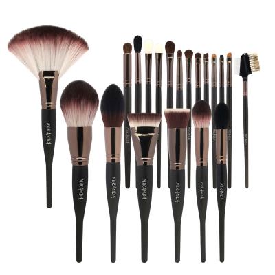 China 2021 20pcs Crystal Black Handle Makeup Brush Skin-Friendly Makeup Brush Set Custom Logo Set for sale