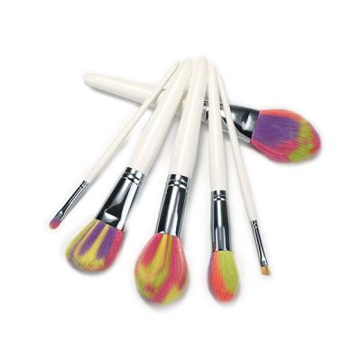 China Angular Blush 2021 6pcs Rainbow Makeup Brush Set Factory Price for sale