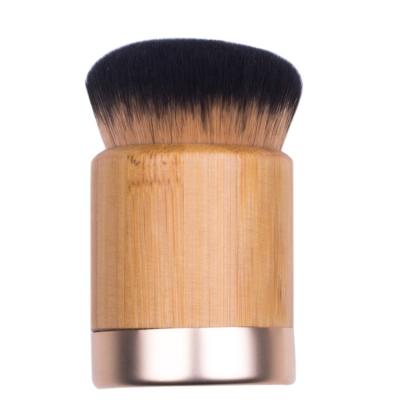 China Angular blush foundation brush 2021 handmade bamboo material kabuki base makeup brush for sale