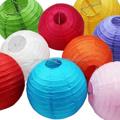 China Europe high quality custom size colorful fabric around chinese hanging paper lantern for party festival home decoration for sale