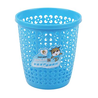 China Sustainable Garbage Bin Household Bedroom Uncovered Plastic Dug Out Waste Bin Kitchen Office Paper Basket for sale