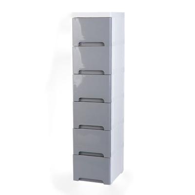 China Bathroom Gap Stocked Plastic Storage Cabinet 6 Layer Drawer Plastics Storage Cabinet Drawers for sale