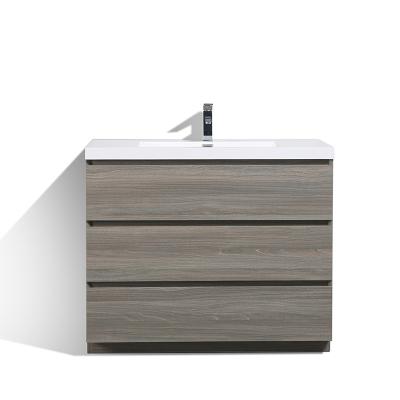 China Eco-friendly Modern Designs 42 Inch Single Floor Mounted Bathroom Vanity Basin Vanities Antique Floating Bath Vanities Furniture for sale