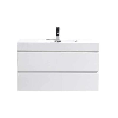 China Durable 40inch Small Wall Single Bath Furniture Set Custom Design Bathroom Sink Basin Cabinet Vanity for sale