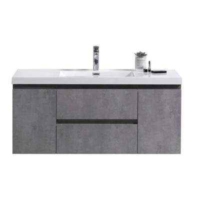 China Durable 48 Inch Wall Mounted Bath Furniture Set Custom Design Single Sink Cabinet White Bathroom Sink Vanity for sale