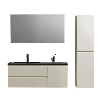 China Durable Modern European French Floating High Gloss Bathroom Vanity for sale