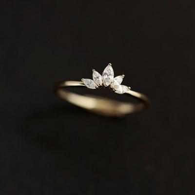 China Romantic 14K Gold Plated Tasty Jewelry 925 Sterling Silver CZ Diamond Ring for sale