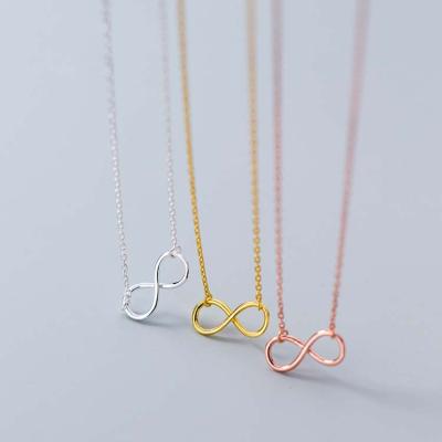 China Wholesale FASHIONABLE 925 Sterling Silver Gold Plated Infinity Sign Pendant Necklace for sale