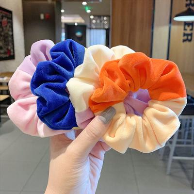 China New Arrival Stretch Top Hair Scrunchies Ponytail Holder Women Hair Accessories Elastic Mixed Color Velvet for sale