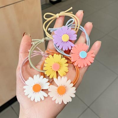 China High Quality Korean Hair Daisy Flowers Style Elastic Colorful Babies Hair Accessories High Tie Hair Accessories for sale