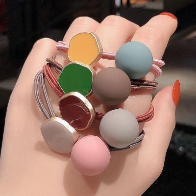 China High Quality Korean Style Ponytail Holder Elastic Hair Tie With Matte Ball For Women Girls for sale