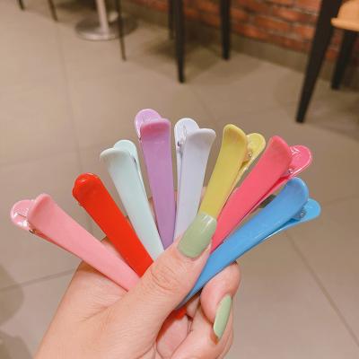 China Color Hair Pin Minimalist Rainbow Acrylic Resin Hair Clips Platypus Blow Barrette Hair Accessories For Women Girls for sale