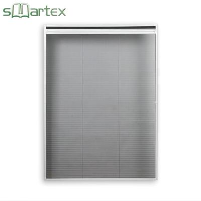 China DIY Style Pleated Blackout And Double Pleated Retractable Fly Screen Insect Screen Sliding Window Screen Through Skylight for sale