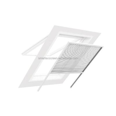 China DIY Style Polyester Skylight Fly Mosquito Net Window Pleated Retractable Pleated Screen Windows for sale