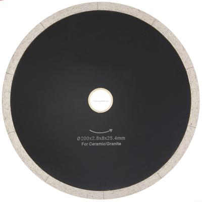 China Fast cutting speed; no chipping; 105mm-350mm Low Noise Hot Press Sintered Diamond Saw Blades Continuous Rim Blade With J Slot For Ceramic Porcelain And Tile Glass Cutting for sale