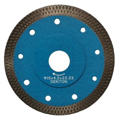 China Fast cutting speed; no chipping; 115mm Cut 4.5inch Small Low Noise UV Printing Diamond Disc Blade For Dekton Porcelain for sale