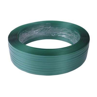 China Packing Machine Polyester Plastic PET Strap Green Embossed 16mm Surface for sale