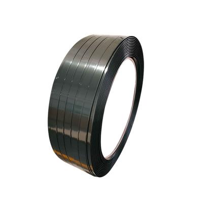 China Machine Packing Machine Polyester Plastic Pet Strap Smooth Surface Black 25mm Packing Belt for sale