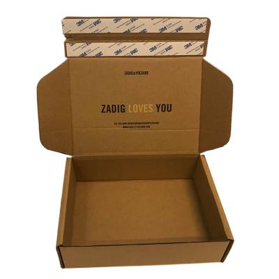 China Recycled Materials Kraft Paper Mailing Box Self Seal Custom Printing Shipping Cardboard Corrugated Cardboard E-commerce Cosmetics Packaging for sale