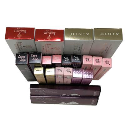 China Recycled Materials Logo Custom Private Label Pink Lip Gloss EMPTY Boxes Packaging Eyelash Kraft Paper Cardboard Cosmetic Box for sale