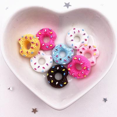 China Europe Colorful 12pcs New Simulation Donut Cake Topper Flatback Stone DIY Wedding Scrapbook Props Sweet Craft for sale