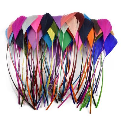 China Europe 20pcs/lot Colorful Goose Feather Decoration 12-18cm White Geese Feather DIY Feather Opens Jewelry Handwork Accessories Feathers for sale