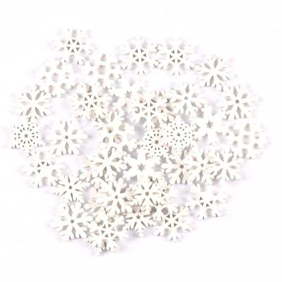 China Europe Mix Wooden White Snowflakes Christmas Ornaments Christmas Pendants Diy Scrapbooking Craft New Year Home Decorations for sale