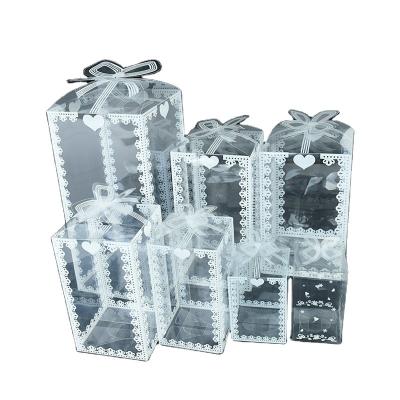 China Transparent Clear PVC Christmas Gift Wrapping Box Wedding Favor Cake Packing Box Gift Event Party Supplies Candy Box for sale