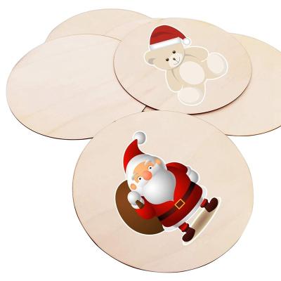 China Europe Round Wooden Natural Discs Circles Empty Signs 2cm 3cm 4cm 5cm Package Opens Label Hang Tag Cards Wedding Party Gift for sale