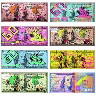 China Europe Bankys 100 Dollar Bill Posters And Money Art Canvas Painting Print Cartoon Wall Art For Living Room Decor Home Wall Painting for sale