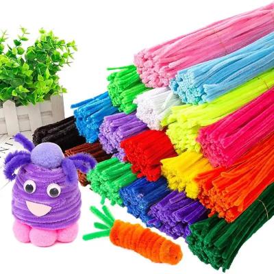 China Funny Educational Arts and Crafts Toy School Creative Arts and Crafts Suppliers Kids Set Creative Colorful Diy Plush Sticks Chenille Rod for sale