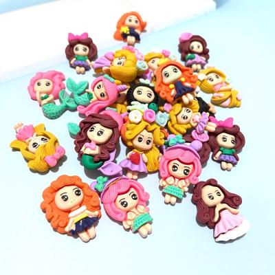 China 10Pcs/lots Funny Educational Toy 3D Clay Girls Open Planar Rainbow Cartoon Flatback Resin Bow Materials DIY Arts Open Sticker Props for sale