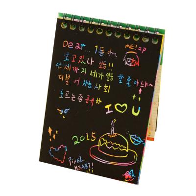 China Funny Educational Toy Magic Drawing Book DIY Scratch Notebook Black Cardboard As Gift For Kids Stationery School Supplies Painting Drawing Art Book M for sale