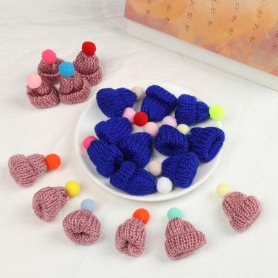 China Funny Educational Toy 10Pcs Mini Handmade Small Knitting Hat for Garment Toy Child Hand Scrapbooking DIY Craft Dolls Brooches Decoration Headwear Art for sale