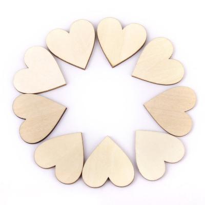 China 200PCS Funny Educational Toy Around Heart Shaped Unfinished Wooden Hollow Round Chip For 10x 10x 3mm 200PCS Board Games Art And Craft Items Props for sale