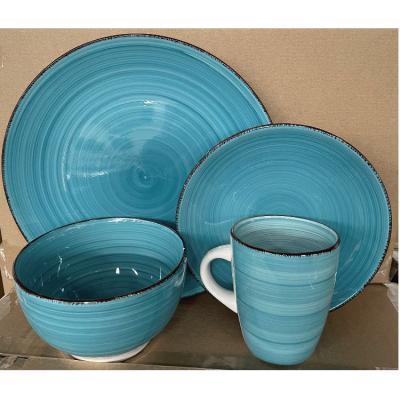 China Sustainable Antiqued Ceramic Kitchenware 16-Piece Dinnerware Set for sale