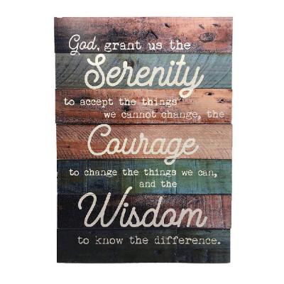 China Charming Handmade Farmhouse Decor Real Serenity Prayer Wood Sign for sale