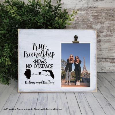 China Handmade Best Friend College Leaving Gift Distressed Wood Picture Frame for sale