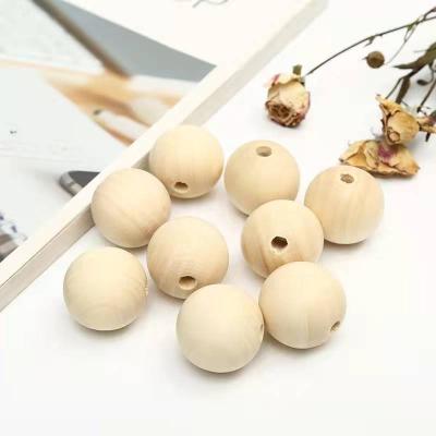 China Natural Wood Teething Beads 8mm 10mm 12mm 20mm Round Unfinished Eco-friendly Maple Wood Loose Bead for sale