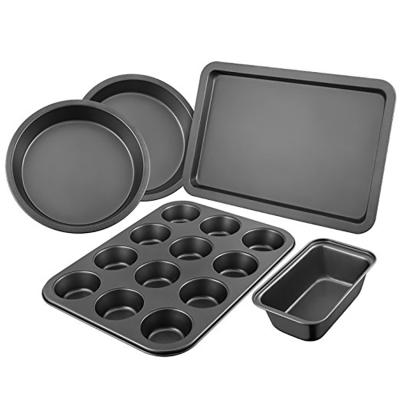 China Wholesale Disposable Baking Trays Kitchen Metal Metal Carbon Steel Roll Donut Cake Black Flat Nonstick Mold for sale