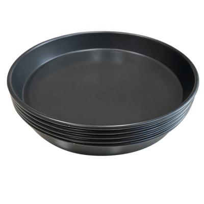 China 12 Inch Round Cake Pan Disposable Black Cake Bread Non Stick For Microwave Roasting Tray Cake Mold Tray for sale