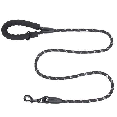 China Custom Durable Reflective Padded Nylon Braided High Visibility Logo Design Dog Leash for sale