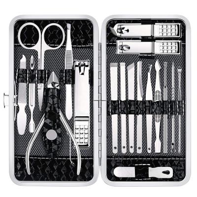 China Popular 18 Pcs Stainless Steel Manicure Kit Professional Grooming Kits Pedicure Kits Nail Care Manicure Tools Set Nail Clippers for sale