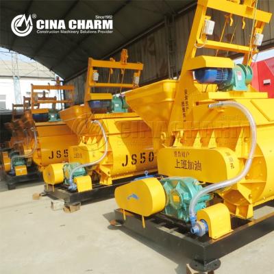 China Highway Combine Batching And Mixing Concrete Mixer Forced Popular Model JS500 Stationary Concrete Mixer for sale